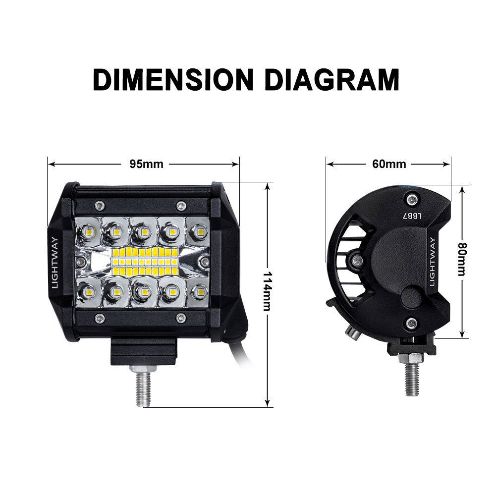 2x 4 inch CREE LED Work Light Bar Spot Flood OffRoad Driving 4WD 4x4 Reverse