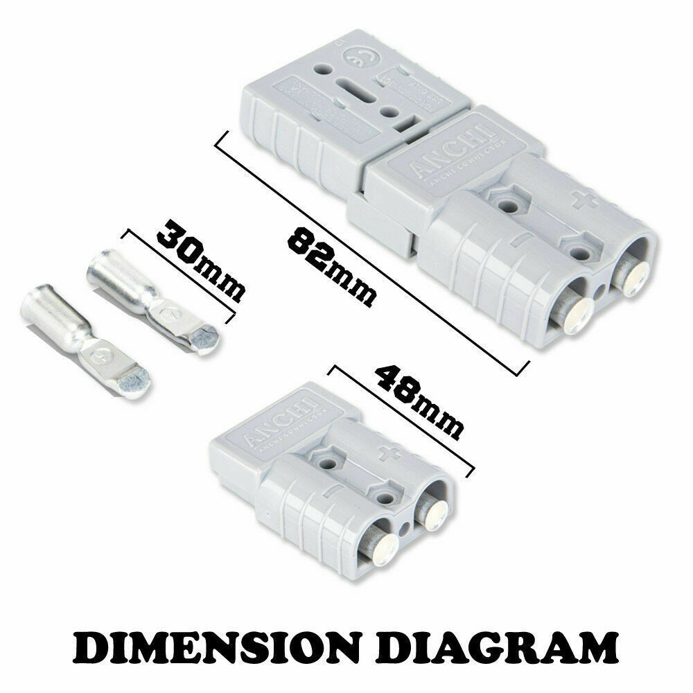6x Anderson Style Plug Connector 50A 12-24V 6AWG DC Solar Power Tool