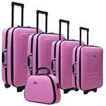 5pc Suitcase Trolley Travel Bag Luggage Set PINK