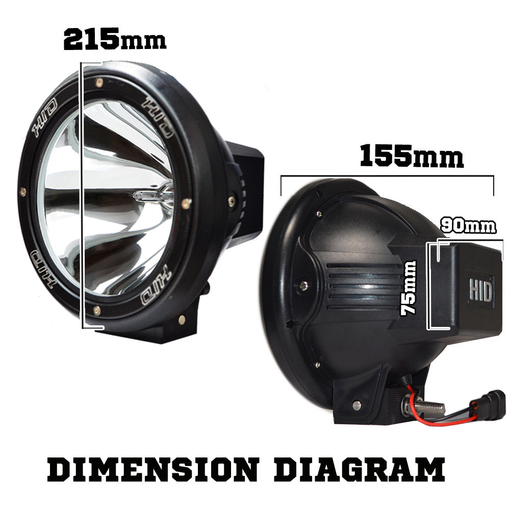 Pair 7inch 100W HID Xenon Driving Light Spotlight Offroad Work Lamp Black 12V