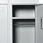 Three-Door Side by Side Office Gym Shed Storage Locker