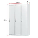 Three-Door Side by Side Office Gym Shed Storage Locker