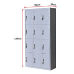 12 Door Locker - Office/Gym - Light Grey