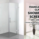 1000 x 1000mm Frameless 10mm Glass Shower Screen By Della Francesca