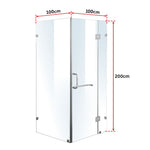 1000 x 1000mm Frameless 10mm Glass Shower Screen By Della Francesca