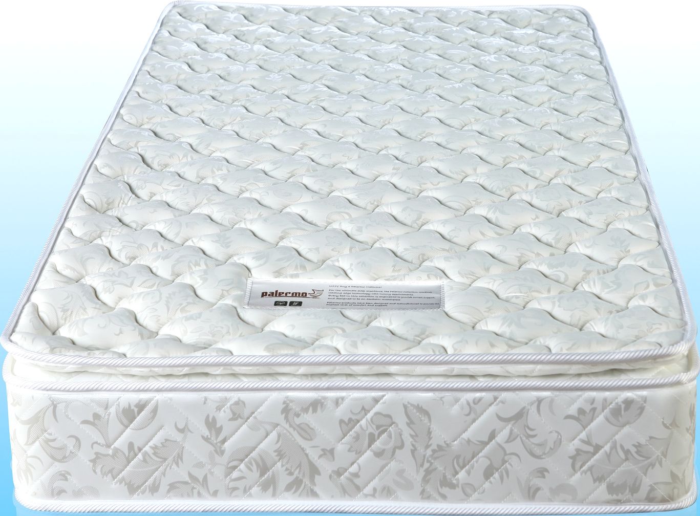 PALERMO Single Luxury Latex Pillow Top Topper Spring Mattress