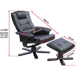 PU Leather Massage Chair Recliner Ottoman Lounge Remote