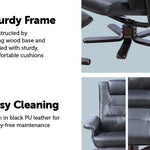 PU Leather Massage Chair Recliner Ottoman Lounge Remote