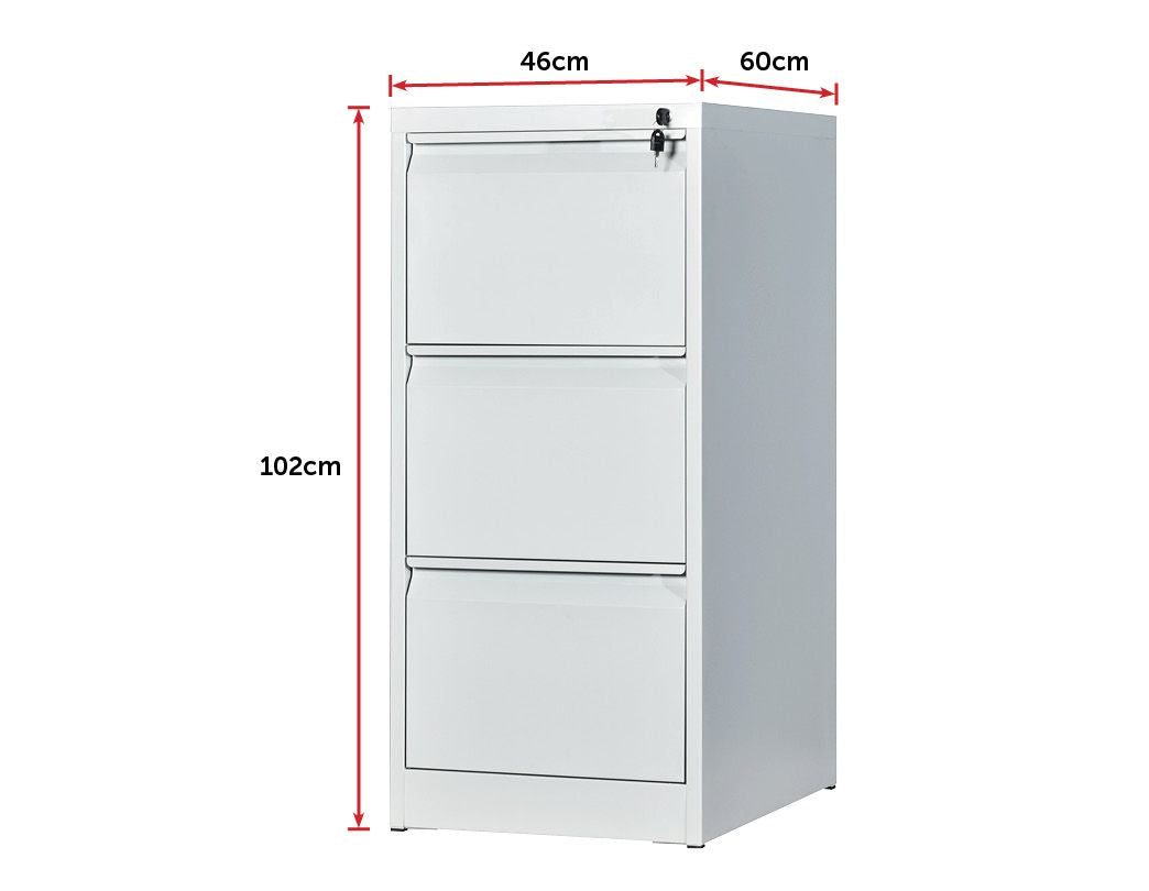 3-Drawer Shelf Office Gym Filing Storage Locker Cabinet