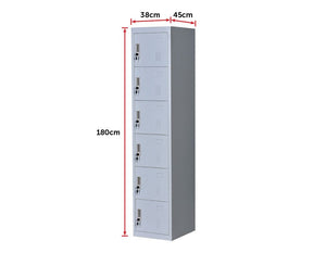 Six-Door Office Gym Shed Storage Lockers