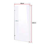900 x 2100mm Frameless 10mm Safety Glass Shower Screen