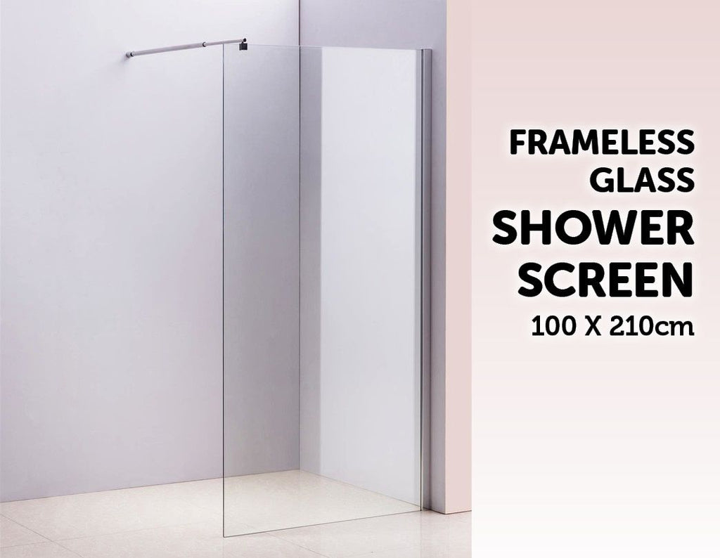 1000 x 2100mm Frameless 10mm Safety Glass Shower Screen