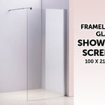 1000 x 2100mm Frameless 10mm Safety Glass Shower Screen
