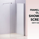 1100 x 2100mm Frameless 10mm Safety Glass Shower Screen