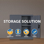 Two-Door Shelf Office Gym Filing Storage Locker Cabinet Safe