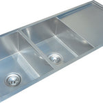 1160x460mm Handmade Stainless Steel Undermount / Topmount Kitchen Laundry Sink with Waste
