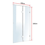 120 x 200cm Wall to Wall Frameless Shower Screen 10mm Glass By Della Francesca