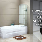 700 x 1450mm Frameless Bath Panel 10mm Glass Shower Screen By Della Francesca