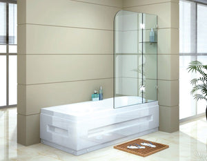 900 x 1450mm Frameless Bath Panel 10mm Glass Shower Screen By Della Francesca