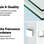 1200 x 1450mm Frameless Bath Panel 10mm Glass Shower Screen By Della Francesca