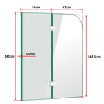 1200 x 1450mm Frameless Bath Panel 10mm Glass Shower Screen By Della Francesca