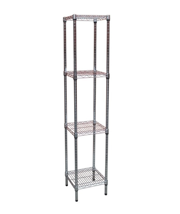 Modular Chrome Wire Storage Shelf 350 x 350 x 1800 Steel Shelving