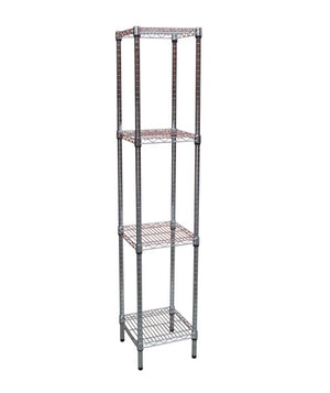 Modular Chrome Wire Storage Shelf 350 x 350 x 1800 Steel Shelving
