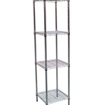 Modular Chrome Wire Storage Shelf 450 x 450 x 1800 Steel Shelving