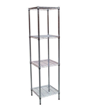 Modular Chrome Wire Storage Shelf 450 x 450 x 1800 Steel Shelving