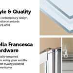 4 Fold Chrome Folding Bath Shower Screen Door Panel 1000 x 1400mm