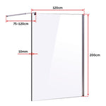 1200 x 2000mm Frameless 10mm Safety Glass Shower Screen