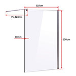 1100 x 2000mm Frameless 10mm Safety Glass Shower Screen