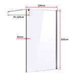 1000 x 2000mm Frameless 10mm Safety Glass Shower Screen