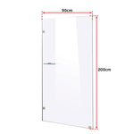 900 x 2000mm Frameless 10mm Safety Glass Shower Screen
