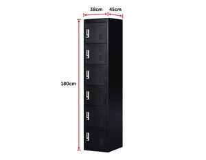 Six-Door Office Gym Shed Storage Lockers