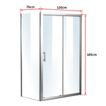 1200 X 700 Sliding Door Safety Glass Shower Screen By Della Francesca