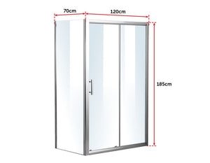 1200 X 700 Sliding Door Safety Glass Shower Screen By Della Francesca