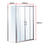 1200 X 700 Sliding Door Safety Glass Shower Screen By Della Francesca