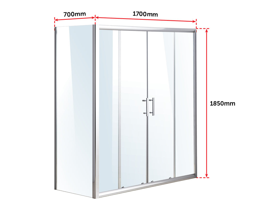 1700 X 700 Sliding Door Safety Glass Shower Screen By Della Francesca