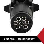 7 Pin Small Round To 7 Pin Flat Socket Trailer Connector Adaptor