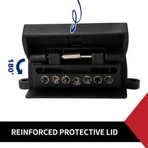 7 Pin Small Round To 7 Pin Flat Socket Trailer Connector Adaptor