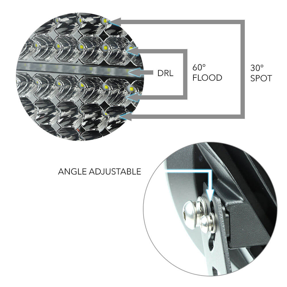 7inch Cree Round Spot LED Driving Lights Spotlights Lamp Offroad 4WD 4x4