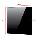 Toughened 60cm x 75cm Black Glass Kitchen Splashback