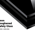 Toughened 90cm x 75cm Black Glass Kitchen Splashback