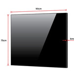 Toughened 90cm x 75cm Black Glass Kitchen Splashback
