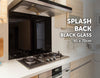 Toughened 90cm x 70cm Black Glass Kitchen Splashback