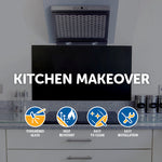 Toughened 90cm x 70cm Black Glass Kitchen Splashback