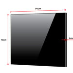 Toughened 90cm x 70cm Black Glass Kitchen Splashback