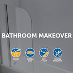 180&deg; Pivot Door 6mm Safety Glass Bath Shower Screen 1000x1400mm By Della Francesca