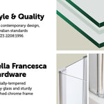 180&deg; Pivot Door 6mm Safety Glass Bath Shower Screen 1000x1400mm By Della Francesca